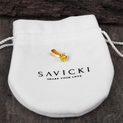 Zawieszka The Journey: złota, żółty szafir